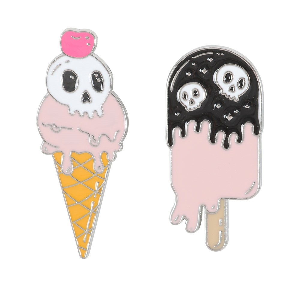 Something Different - Freaking Melting Ice Cream Enamel Pin Bouton broche - Multicolore